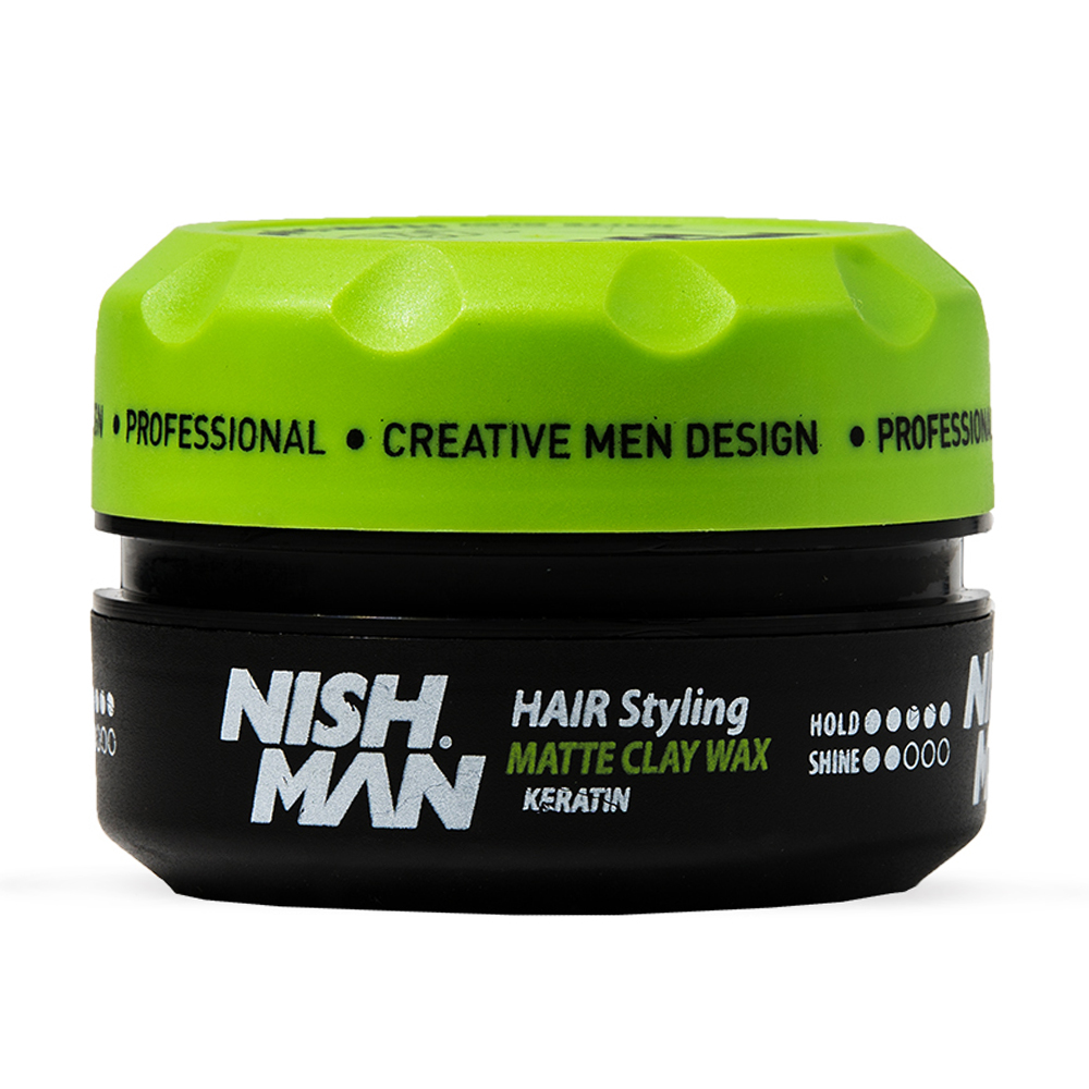 Чоловіча матова глина для укладання волосся Nishman Hair Styling Matte Clay Wax Keratin M2 сильної фіксації, 100 мл